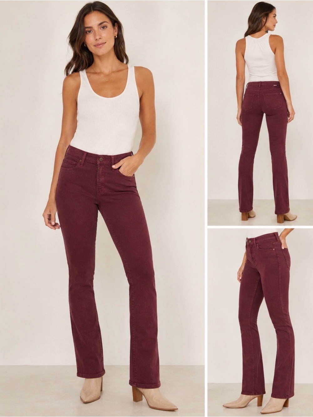 MOTHER Women's Skinny Jeans in Burgundy